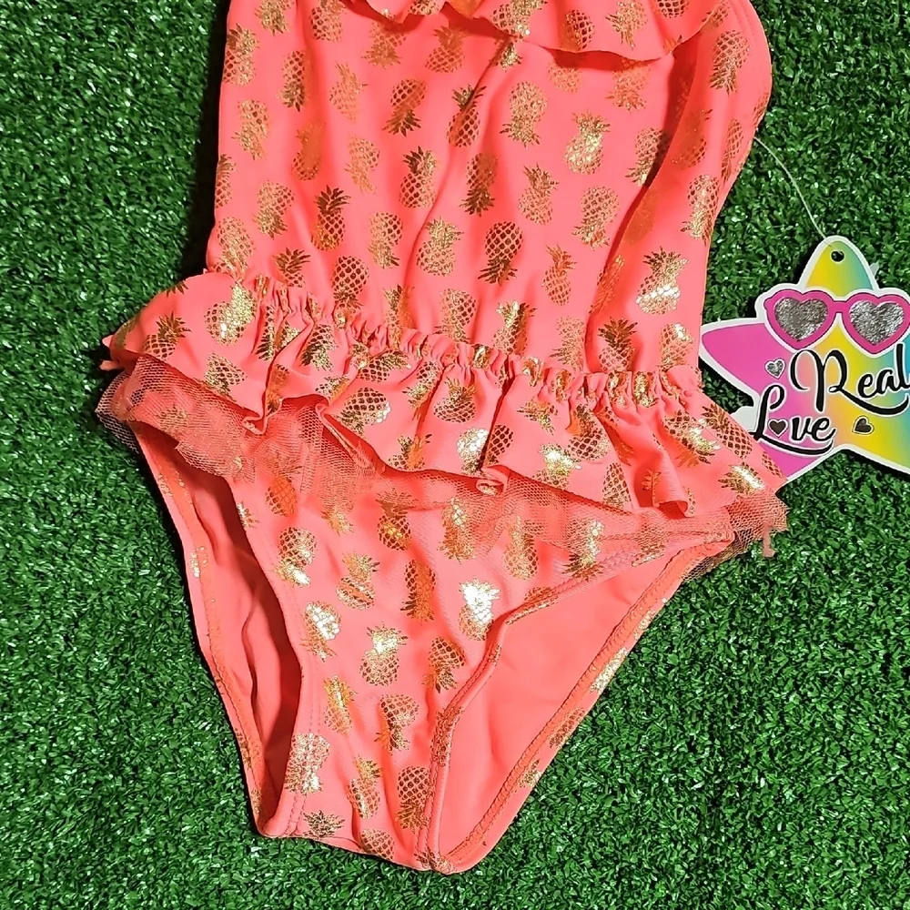 Coral Pineapple Print 2T Swimwear